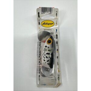 Vintage Arbogast Jitterbug Fishing Lure 5/8 oz 13126 Black White Red Bottom NEW